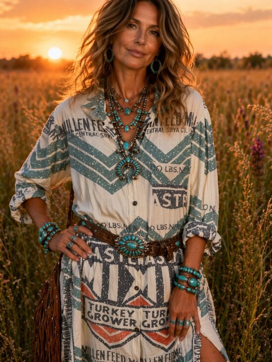 Dresses & Skirts - Flour Sack Button Down Dress